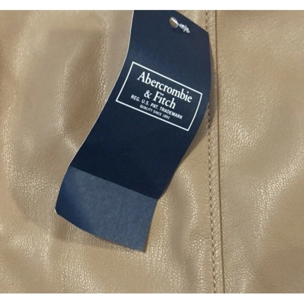 Abercrombie & Fitch Faux Leather Wrap Skort Tan Beige‎ Women's Large